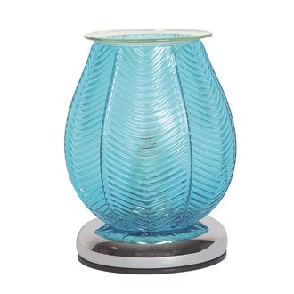 Electric Wax Melter Touch - Ribbed Aqua Lustre 18cm