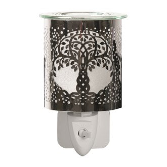 Wax Melter Plug In - Chrome Tree of Life 13cm