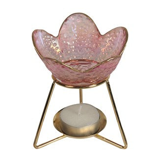 Tea Light Wax Melt Burner - Petal Pink 11cm