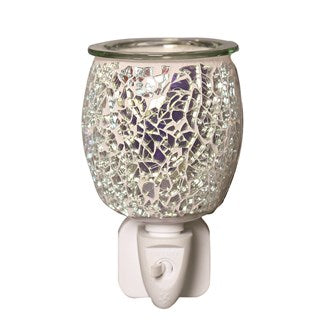 Wax Melter Plug In - Silver Glass Mosaic 12cm